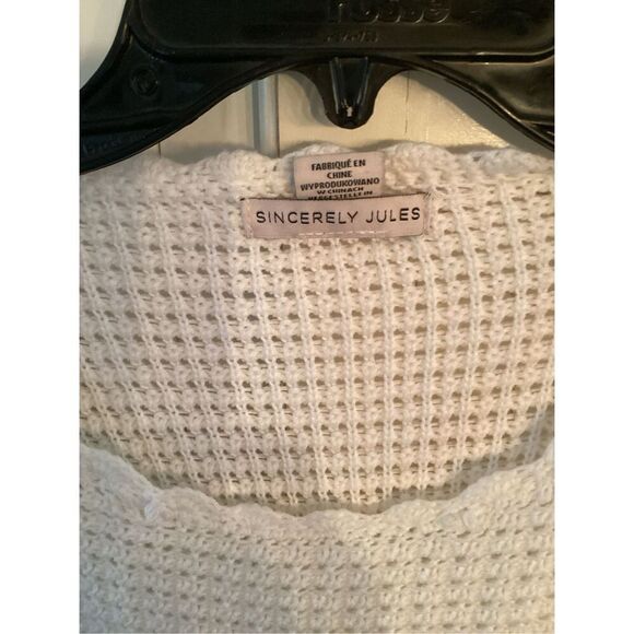 Sincerely Jules Crochet Open Knit Cropped Top Sz M Cottagecore - Picture 3 of 9